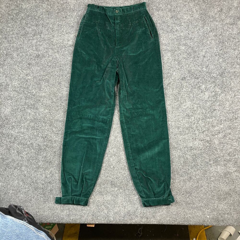 Amy Marsh Pants Womens Size 11 Green Corduroy High Waist Tapered Vintage‎